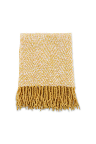 Venture Home Toby Throw Polyester - Gul/vit / - 170*130