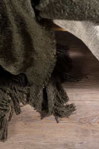 Venture Home Stanly Throw poly/band/tofsar - Grön / - 170*130