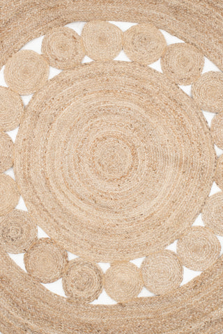 Venture Home Elis 100% jute - 200*200- -Rund-Naturlig mörk