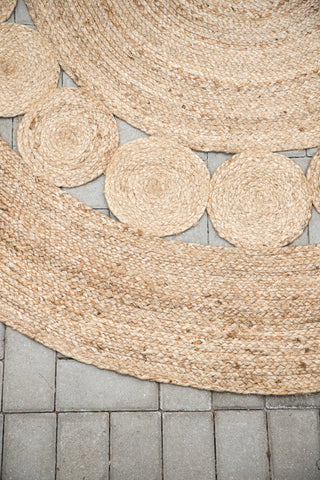 Venture Home Elis 100% jute - 200*200- -Rund-Naturlig mörk