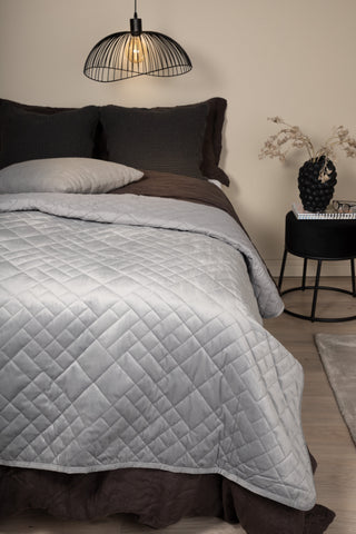 Venture Home Jilly Överkast Polyester/sammet/mikrofiber - Ljusgrå / - 260*260