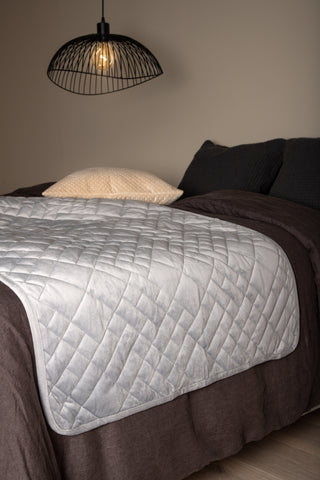 Venture Home Jilly Överkast Polyester/sammet/mikrofiber - Ljusgrå / - 260*80