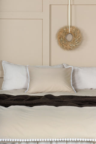 Venture Home Livia Bäddset Bomullssatin - Beige / Vit dekor - 150*200