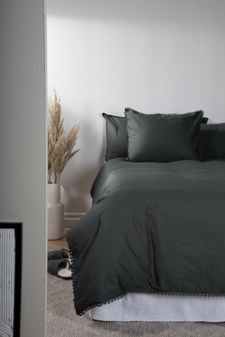 Venture Home Livia Bäddset Bomullssatäng - Antracit / Dekor Samma som total färg - 150*200