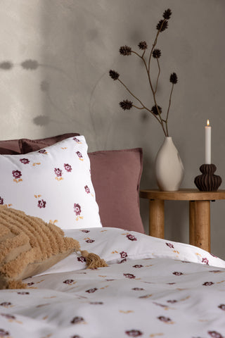 Venture Home Oline Bedset - Vit/Lila 200x150+50x60cm