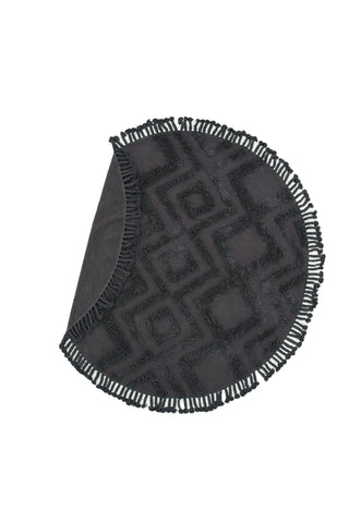 Venture Home Hilma Cotton - 200*200- -Rund-Mörkgrå