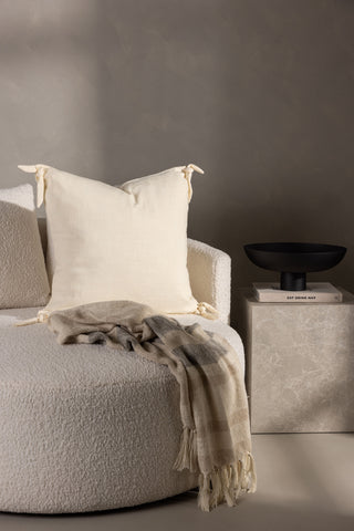 Venture Home Nora Kuddfodral Linne Viskos - Vit 60x60