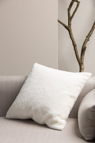Venture Home Thea Kuddfodral Kaninpäls/Poly Velvet - Vit 50x50