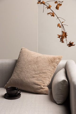 Venture Home Thea Kuddfodral Kaninpäls/Poly Velvet - Beige 50x50