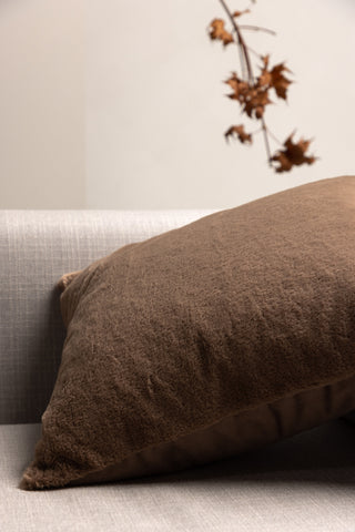 Venture Home Thea Kuddfodral Kaninpäls/Poly Velvet - Brun 50x50