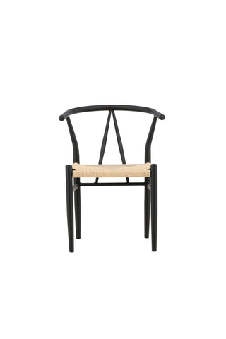 Venture Home Alfons Matstol - Svart / Beige rep