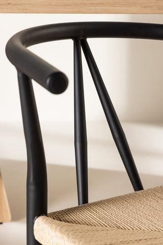 Venture Home Alfons Matstol - Svart / Beige rep