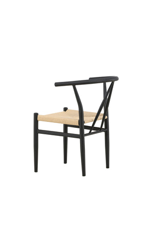 Venture Home Alfons Matstol - Svart / Beige rep