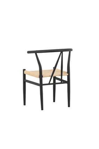 Venture Home Alfons Matstol - Svart / Beige rep