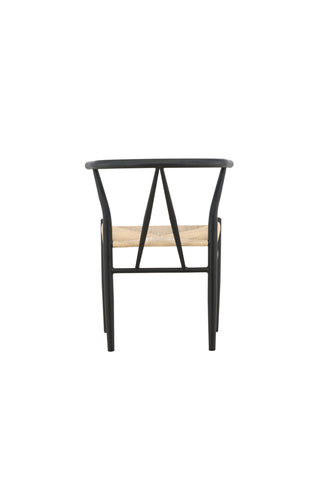 Venture Home Alfons Matstol - Svart / Beige rep