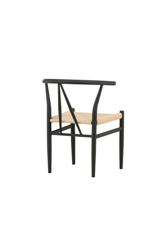 Venture Home Alfons Matstol - Svart / Beige rep
