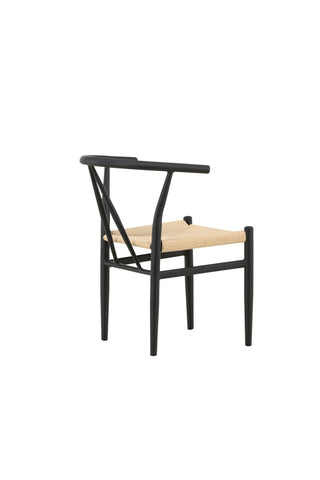 Venture Home Alfons Matstol - Svart / Beige rep