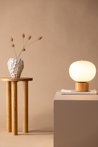 Venture Home Cholet Bordslampa - Natur / Vitt glas