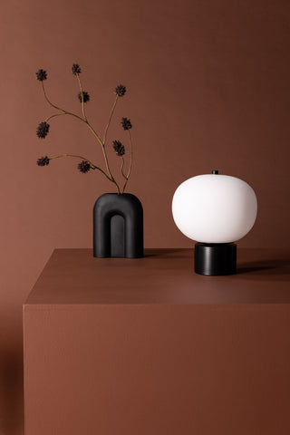 Venture Home Cholet Bordslampa - Svart / Vit glas