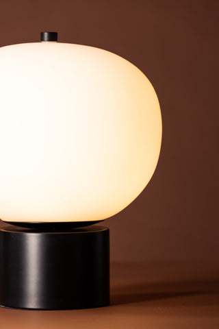 Venture Home Cholet Bordslampa - Svart / Vit glas