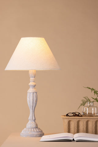 Venture Home Caen Bordslampa - Ljusgrått / Beige tyg