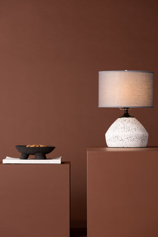Venture Home Sisteron Bordslampa - Vit / Mörkgrå Tyg