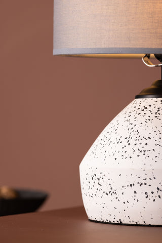 Venture Home Sisteron Bordslampa - Vit / Mörkgrå Tyg