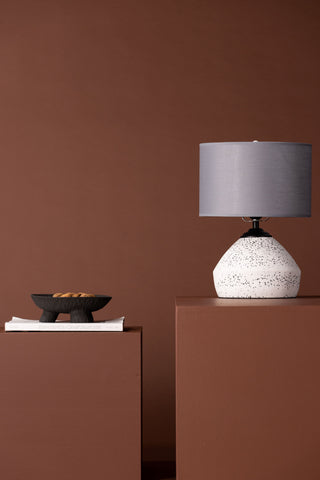 Venture Home Sisteron Bordslampa - Vit / Mörkgrå Tyg