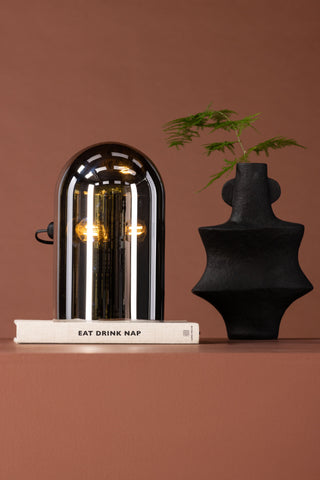 Venture Home Quentin Bordslampa - Glas / Rökt glas