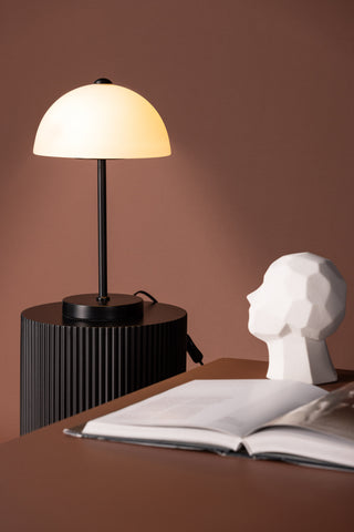 Venture Home Ferrand Bordslampa - Svart / Vit glas
