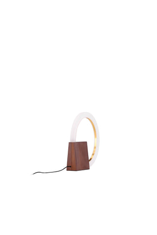 Venture Home Brive Bordslampa - Mörk valnöt/Mocca / Vit akryl