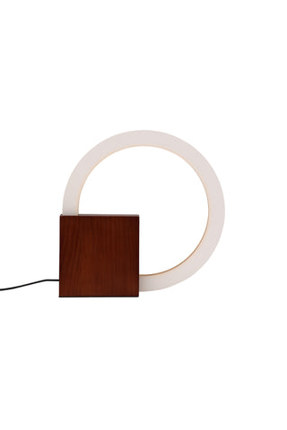 Venture Home Brive Bordslampa - Mörk valnöt/Mocca / Vit akryl