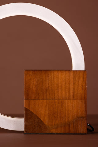 Venture Home Brive Bordslampa - Mörk valnöt/Mocca / Vit akryl