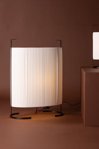 Venture Home Rennes - Stor golvlampa - Svart / Vit tyg