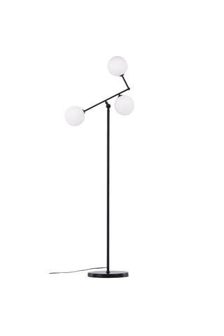 Venture Home Marsan Golvlampa - Svart / Vit glas