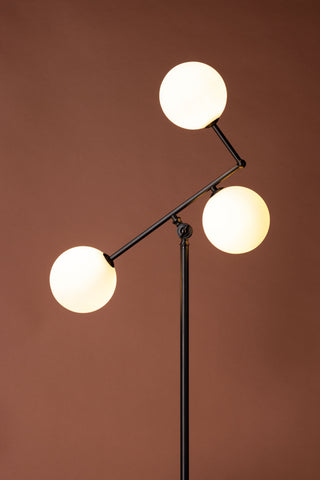 Venture Home Marsan Golvlampa - Svart / Vit glas