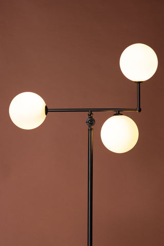 Venture Home Marsan Golvlampa - Svart / Vit glas