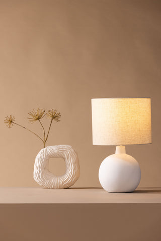 Venture Home Torcello Bordslampa - Vit / Beige linne