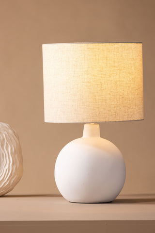 Venture Home Torcello Bordslampa - Vit / Beige linne