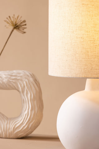 Venture Home Torcello Bordslampa - Vit / Beige linne