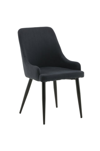 Plaza Matstol 2-pack - Svarta ben - Svart tyg