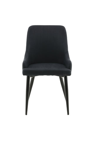 Plaza Matstol 2-pack - Svarta ben - Svart tyg