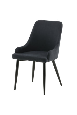 Plaza Matstol 2-pack - Svarta ben - Svart tyg