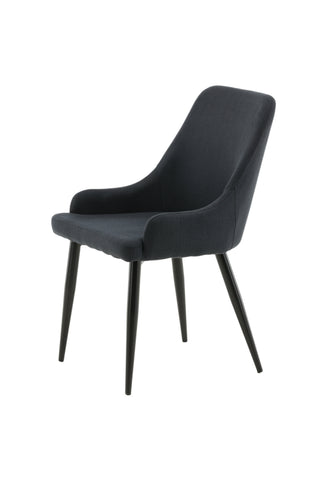 Plaza Matstol 2-pack - Svarta ben - Svart tyg