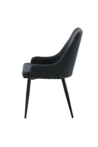 Plaza Matstol 2-pack - Svarta ben - Svart tyg