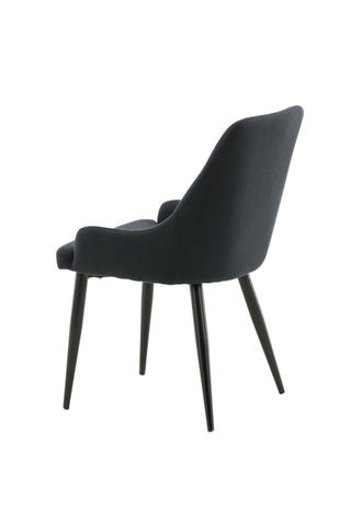 Plaza Matstol 2-pack - Svarta ben - Svart tyg