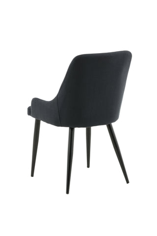 Plaza Matstol 2-pack - Svarta ben - Svart tyg