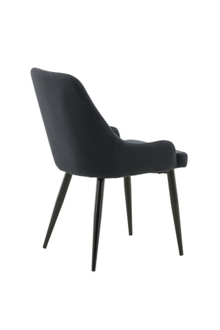 Plaza Matstol 2-pack - Svarta ben - Svart tyg