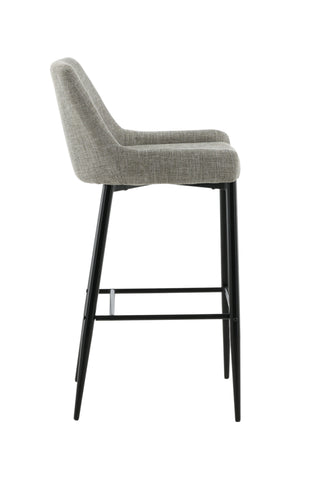Plaza Barstol 2-pack - Svart / Beige tyg (polyesterlinne)
