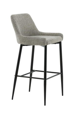 Plaza Barstol 2-pack - Svart / Beige tyg (polyesterlinne)